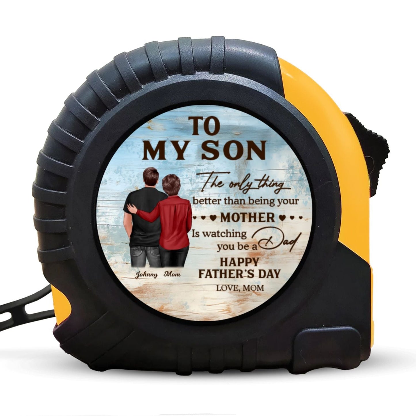 To My Son From Mom Happy Father's Day Personalized Tape Measure| Heartfelt Father's Day Gift For Son