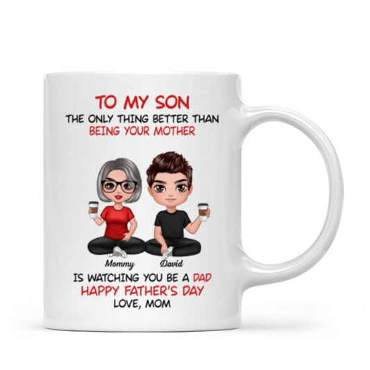 Heartfelt Tribute From Mom To Son Personalized Ceramic Mug, Father's Day Gift For Son