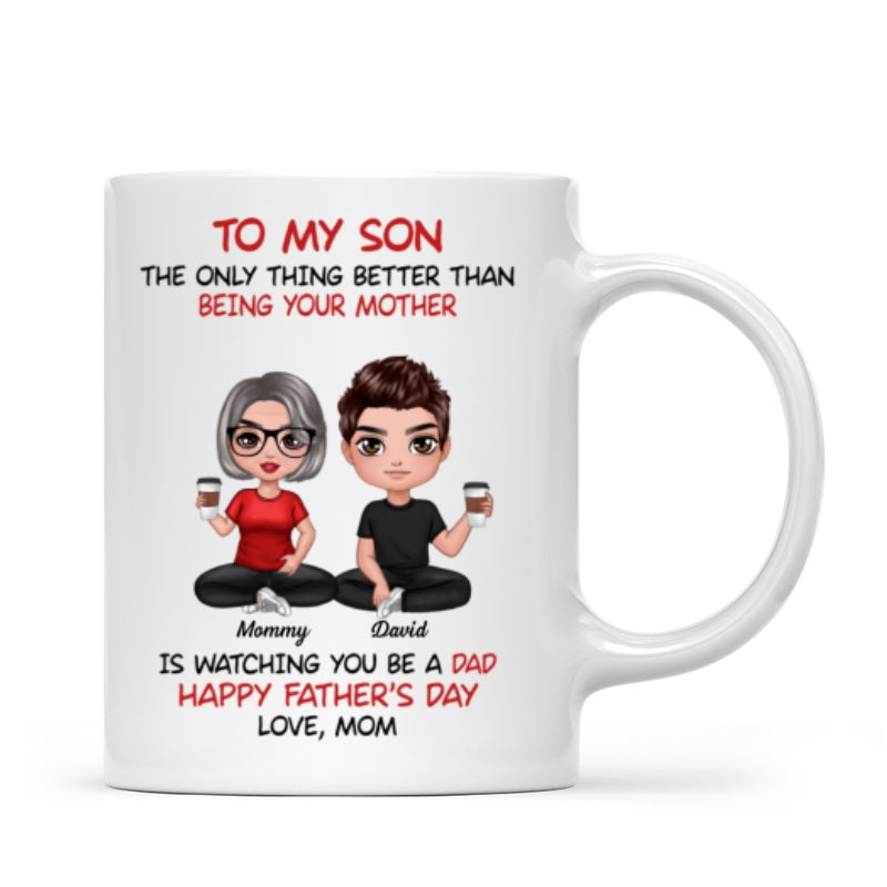 Heartfelt Tribute From Mom To Son Personalized Ceramic Mug, Father's Day Gift For Son